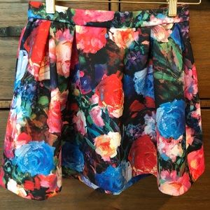 Express Floral Scuba Skirt